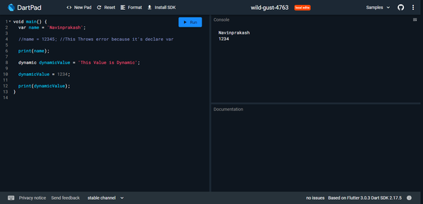 Dynamic Keyword in Dart